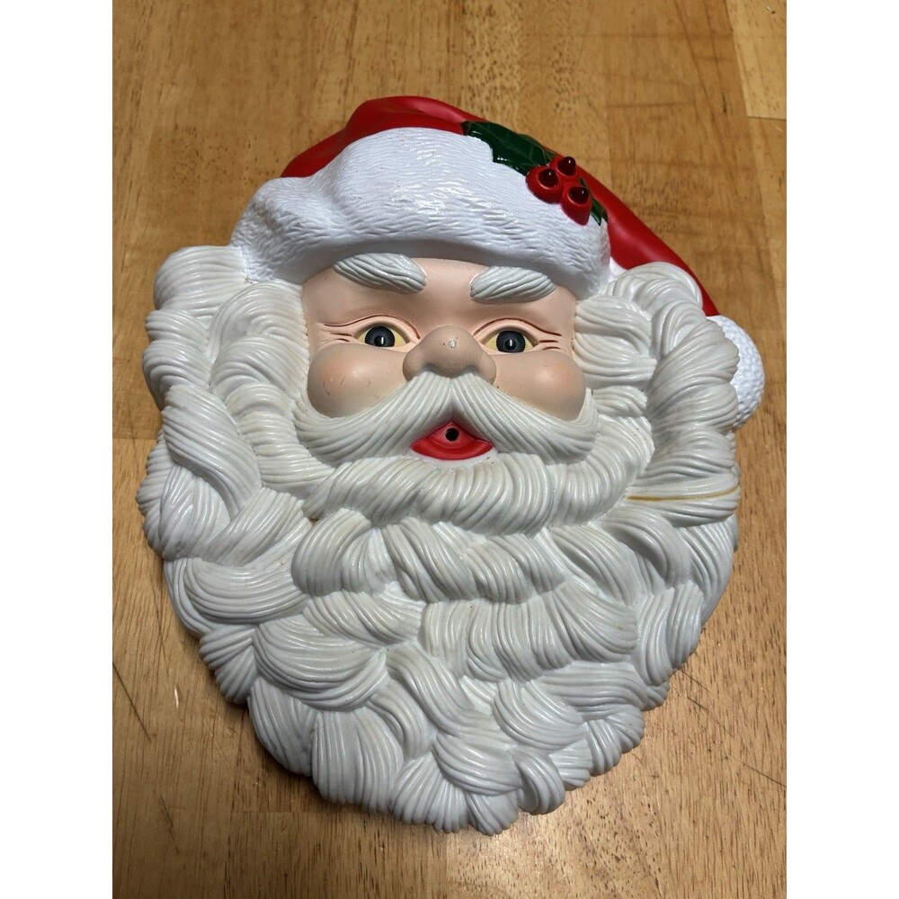 Vtg Telco Santa Claus Head 1995 Talking Motion Activated Lighted Hanging Decor